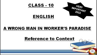 Kseeb English Class 10A Wrong man in workers paradiseReference to contextScorpio Class [upl. by Woo]