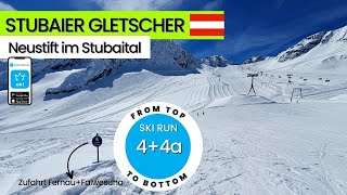 Stubaier Gletscher Austria  ski run 44a  Zufahrt FernauFalwesuna from top to bottom [upl. by Honey]