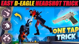 Best Easy Desert Eagle Headshot Trick  One Tap Trick Free Fire 3 Finger Super Movement Custom Hud [upl. by Lontson]