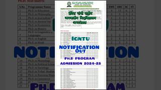 IGNTU AMARKANT PhD ADMISSION NOTIFICATION 2024 igntu phd amarkantak [upl. by Anilat]