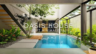 LOFT DE 7X15 METROS COM PISCINA INTERNA  MINIMALISTA  OASIS HOUSE [upl. by Ttenrag]