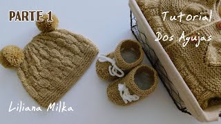 Patrón tutorial Escarpines botitas zapatitos bebes Dos Agujas Tricot Palitos Parte 1 de 2 [upl. by Crim377]