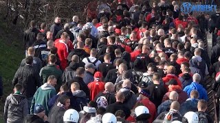 Przemarsz kibiców Wisły Kraków na stadion Ruchu 03042016 r [upl. by Zobias]