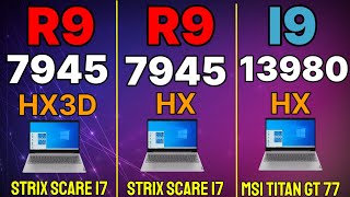 R9 7945HX3D VS R9 7945HX VS I9 13980HX SYNTHETIC  R9 7945HX3D Gaming Benchmarks ROG SCAR 17 X3D [upl. by Tletski697]