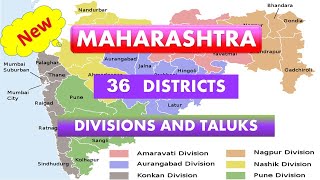 Maharashtra Districts Name Maharashtra Districts and Taluks Name Maharashtra Districts map [upl. by Tadeo]