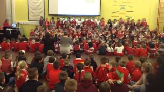 Caerau Primary School  Year 1 amp 2 St Davids Day Song Performance 2016 [upl. by Dal]