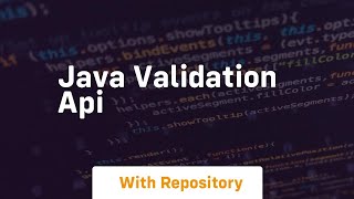 java validation api [upl. by Naerda]