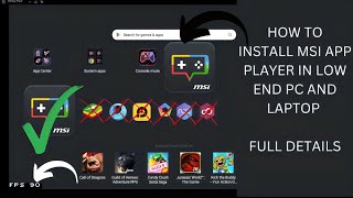 How to install msi app player in laptop and pc  full details [upl. by Onibag]