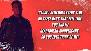 Giveon  Heartbreak Anniversary Lyrics [upl. by Mcnelly]