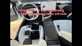 TESLA MODEL 3 2024 HIGHLAND 5 Small Improvements Under 10 Each [upl. by Sitruc]