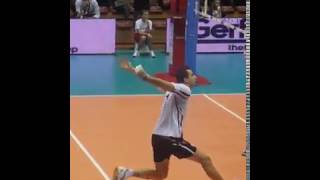 Georg Grozer junior warmup spike in slow motion [upl. by Lazes]