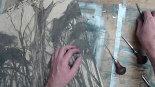 Woodblock Printmaking Process Time lapse [upl. by Kira]