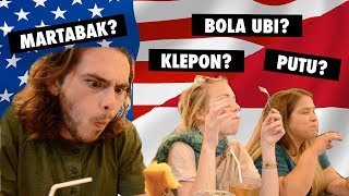 AMERICANS TRY INDONESIAN STREET FOOD [upl. by Burnsed]