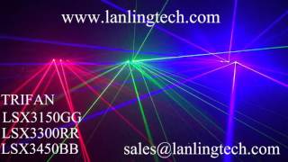 Lanling Trifan Super cool Multi Effect Stage DJ Club Party Laser Show System LSX3 R G B [upl. by Assillim]