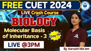 CUET 2024 Biology  Molecular Basis of Inheritance  3  Day  14  CUET Free Crash Course Biology [upl. by Janyte]