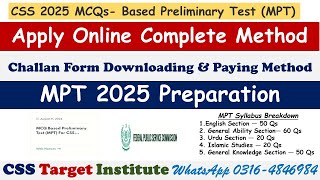 MPT CSS 2025 Online Apply Complete Method and Details  CSS Screening Test MPT  MPT 2025 [upl. by Salmon]