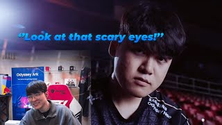 Fakers REACTION T1 vs JDG Teaser Worlds 2023 [upl. by Kind]