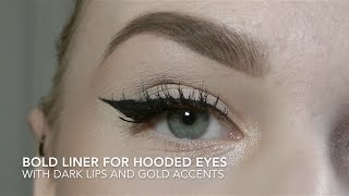 Bold Eyeliner for Hooded Eyes and a Dark Lip  Anna Jeanine [upl. by Ingmar479]