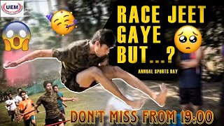 🥳Annual Sports Day of College 2k24UEMRace jeet gaya but🥺Zaid Khan Stuntsviral youtube flips [upl. by Peonir238]