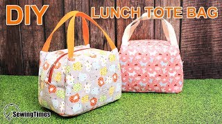 DIY Lunch Tote Bag 도시락 가방만들기  Weekend Picnic Hand Bag Tutorial sewingtimes [upl. by Sianna]