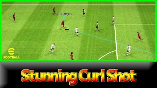 【Tutorial】Stunning Curl Shot │ eFootball Mobile 2023 [upl. by Patrick]