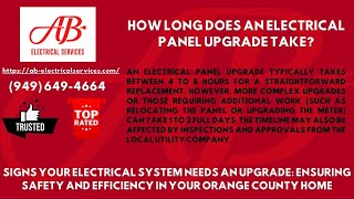 How long does an electrical panel upgrade take [upl. by Senskell68]