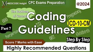 ICD10CM Specific Coding guidelines questions for CPC exam Part 7 [upl. by Danais]