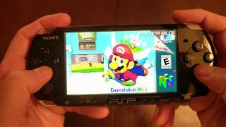 PSP and PSP Go Softmod CFW and NES SNES N64 Atari emulator install [upl. by Arlina158]