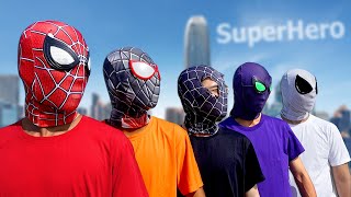 PRO 5 SUPERHERO TEAM  Hey SpiderMan  Go To Trainning Nerf Gun   Funny Action Real Life [upl. by Ambrosio]