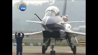 Zhuhai Air Show J10 jet fighters perform [upl. by Atteuqnas]