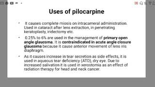 Miotics and Mydriatics  Ocular Pharmacology [upl. by Eilrebmik]