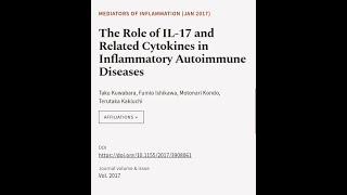 The Role of IL17 and Related Cytokines in Inflammatory Autoimmune Diseases  RTCLTV [upl. by Roper298]