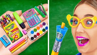 GENIUS SCHOOL SUPPLIES DIY THAT WILL SAVE YOUR LIFE 🚀🎒 Crafts Ideas for Kids amp Parents by 123 GO [upl. by Favien]