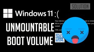 FIX UNMOUNTABLEBOOTVOLUME Blue Screen Error on Windows 1110 5 Solutions [upl. by Yentyrb]