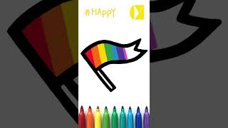 How To Draw A Flag 1  Easy Drawing Rainbow Painting amp Coloring for the Family Shorts [upl. by Eenal738]