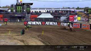 Febvre passes Seewer and Cairoli  MXGP Race 1 MXGP of Lommel 2020 [upl. by Odraccir756]