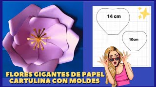 DIYcomo hacer flores gigantes de papel cartulina moldes para flores de papel [upl. by Hattie]