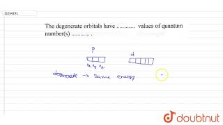 The degenerate orbitals have value of quantum numbers [upl. by Quar]