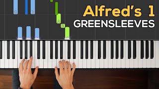 Greensleeves Alfreds Piano Course Level 1 🎹 Easy Piano Tutorial with Note Letters [upl. by Assenov763]