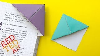 Easy Origami Bookmark Corner  How to make a Corner Bookmark DIY [upl. by Penman]