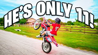 Giving An 11 Year Old My CRF150R  Braap Vlogs [upl. by Ybot217]