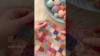 Scrap yarn blanket progress 💕 crochetting crochettutorial [upl. by Laith]