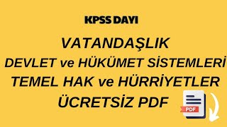 Hükümet Sistemleri  Temel Hak ve Hürriyetler 3 Pdf [upl. by Hanforrd373]