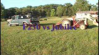 Ford F250 69L Diesel vs Ford Jubilee Tractor in a Pull Off  Tug of War [upl. by Alleira]