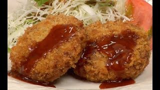 Menchikatsu Recipe DeepFried Breaded Ground Meat  Cooking with Dog [upl. by Ahtela527]