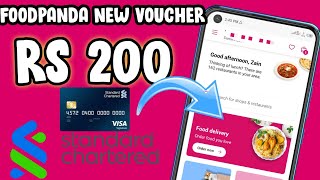 Foodpanda New Voucher Code RS 200 Off  Standard Chartered Bank Card Voucher [upl. by Annehs]