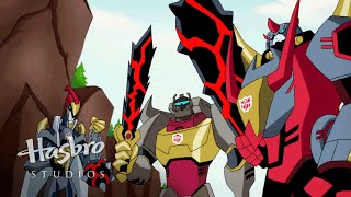 Transformers Animated  The Dinobots Transform  Transformers Official [upl. by Avlem]