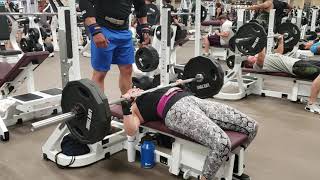 Female bench presses 225lbs for reps [upl. by Llerryt600]