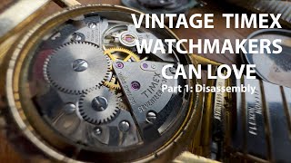 Service on rare vintage 1960 Timex 400 made in West Germany Part one Disassembly [upl. by Torbert768]