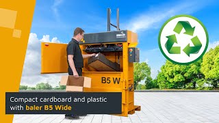 Bramidan baler B5 Wide compacts plastic and cardboard waste [upl. by Notgnirra]